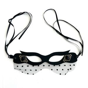 New AMIEE LYNN Masquerade Eye Mask See-through Mesh with Dots Black Flower Detai
